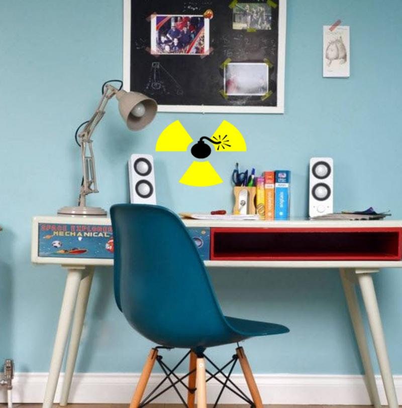 Bomb Caution Sign Wall Decal, Bomb Caution Sign Wall sticker, Bomb Caution Sign wall decor