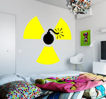 Load image into Gallery viewer, Bomb Caution Sign Wall Decal, Bomb Caution Sign Wall sticker, Bomb Caution Sign wall decor