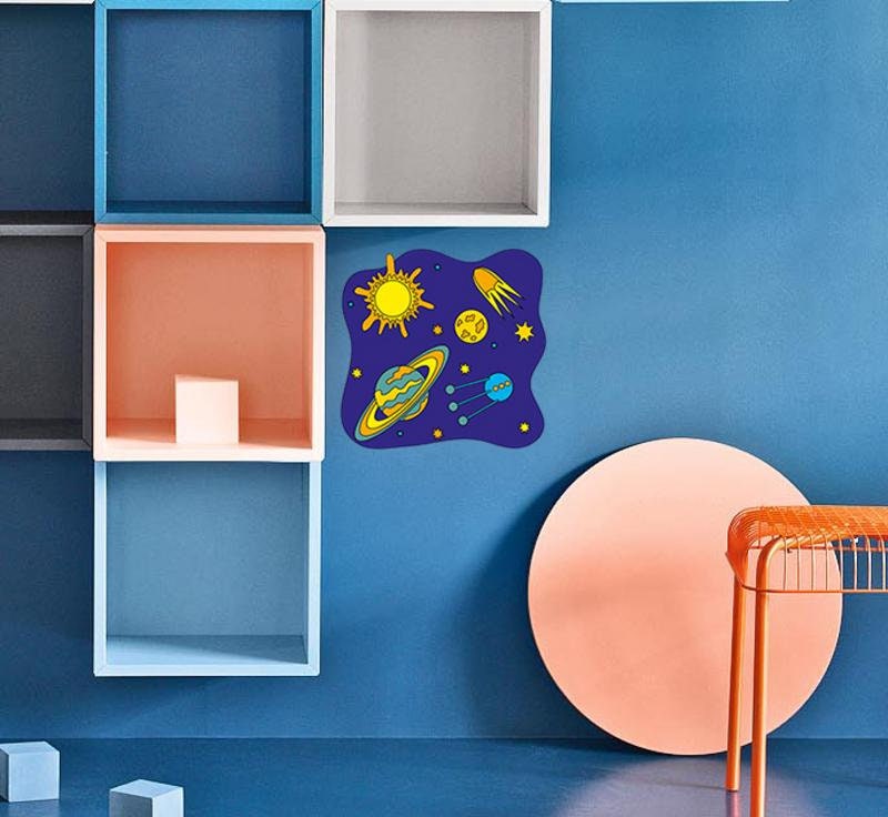 Nursery Galaxy Wall Decal, Galaxy Sticker, Boys Room Galaxy Wall Decor