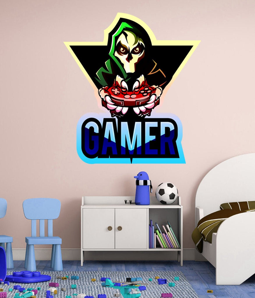 Skeleton Game Controller Gamer Wall Decal, Skeleton Game Controller Gamer Wall sticker