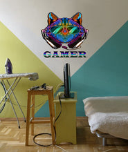 Load image into Gallery viewer, Gamer Cat Wall Decal, Gamer Cat Wall sticker, Gamer Cat wall decor,