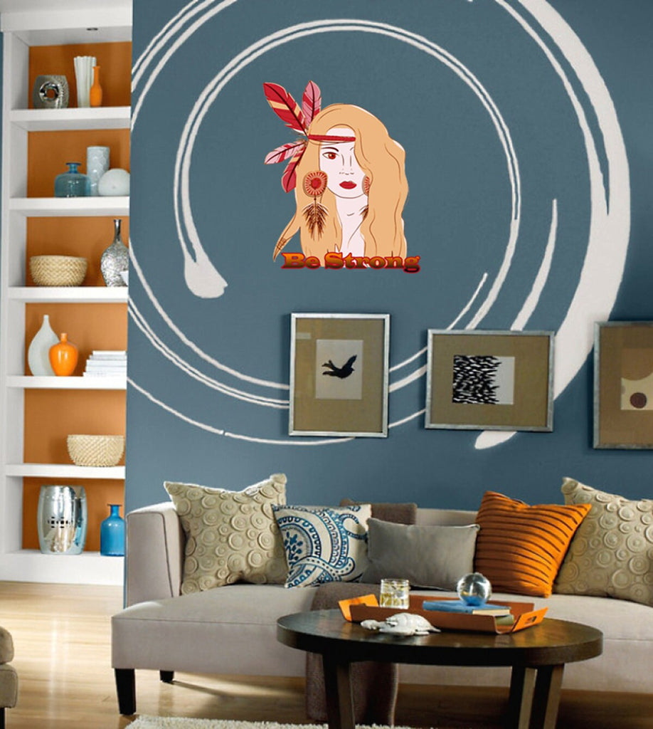 Girl Indian Quote Be Strong Wall Decal, Girl Indian Quote Be Strong Wall sticker, Girl Indian Quote Be Strong wall decor