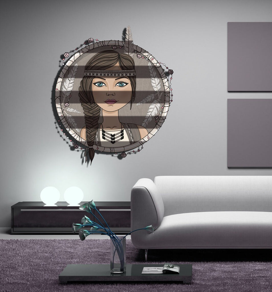 Indian girl Wall Decal, Indian girl Wall sticker, Indian girl wall decor
