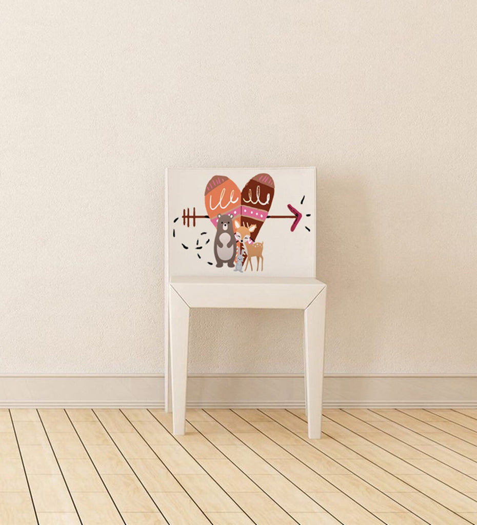 Bohemian Heart Arrow Animals Wall Decal, Bohemian Heart Arrow Animals Wall sticker, Bohemian Heart Arrow Animals wall decor