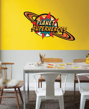 Load image into Gallery viewer, Superhero Planet Wall Decal, Superhero Planet Wall sticker, Superhero Planet wall decor