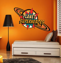 Load image into Gallery viewer, Superhero Planet Wall Decal, Superhero Planet Wall sticker, Superhero Planet wall decor