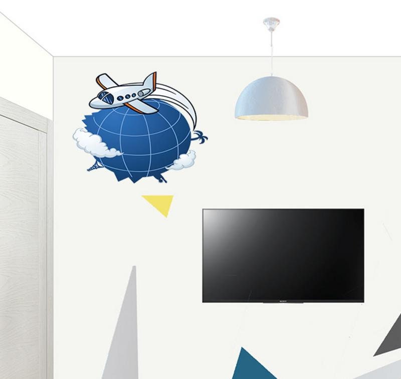 Around the Earth Decal, Around the Earth Sticker, Around the Earth Wall Decor