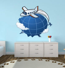 Load image into Gallery viewer, Around the Earth Decal, Around the Earth Sticker, Around the Earth Wall Decor