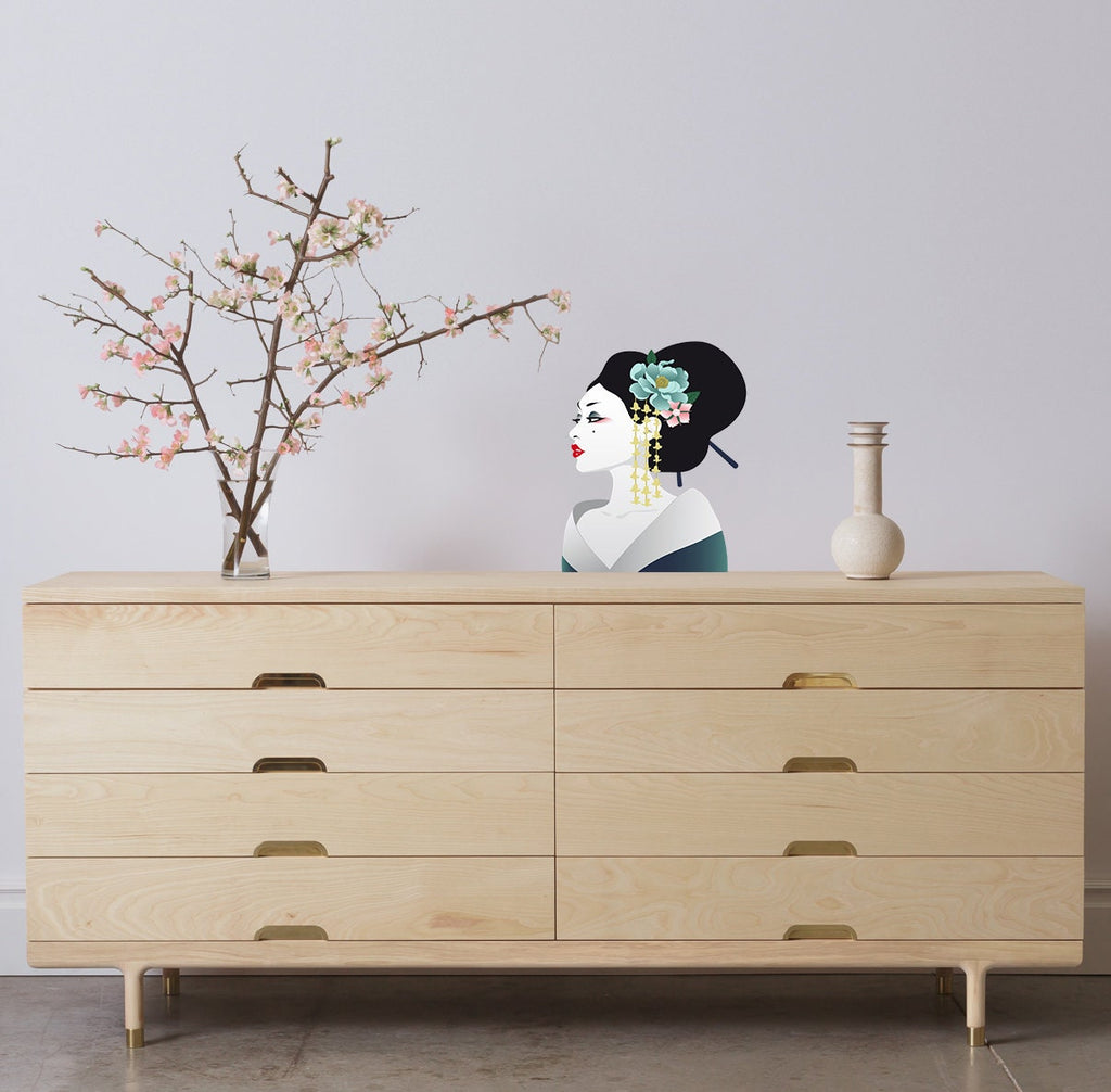 Geisha Wall Art, Geisha Wall Decor, Geisha Sticker, Geisha Decal