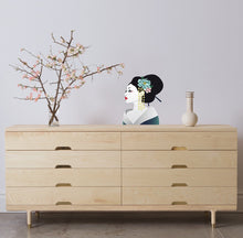 Load image into Gallery viewer, Geisha Wall Art, Geisha Wall Decor, Geisha Sticker, Geisha Decal