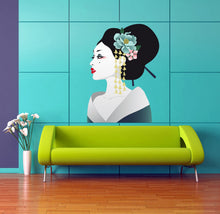 Load image into Gallery viewer, Geisha Wall Art, Geisha Wall Decor, Geisha Sticker, Geisha Decal