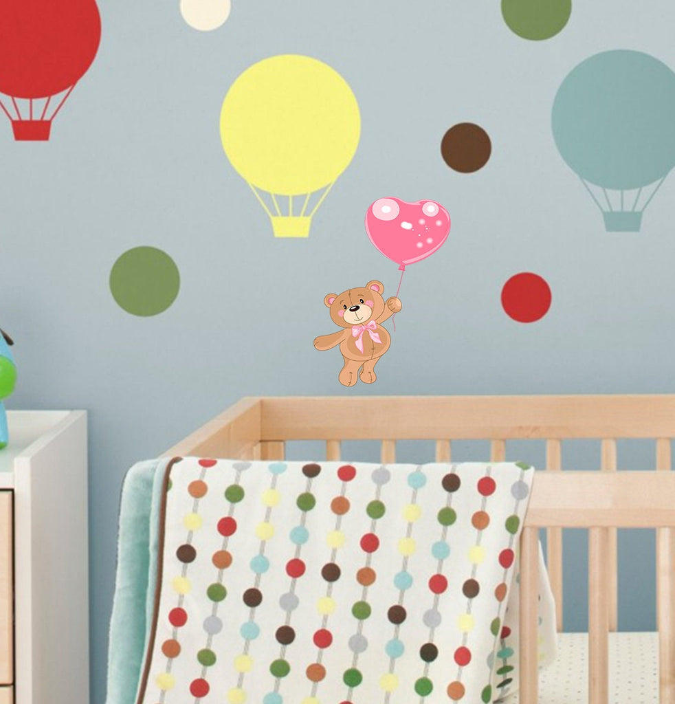 Teddy Bear Balloon Wall Decal, Teddy Bear Balloon Wall sticker, Teddy Bear Balloon wall decor