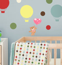 Load image into Gallery viewer, Teddy Bear Balloon Wall Decal, Teddy Bear Balloon Wall sticker, Teddy Bear Balloon wall decor