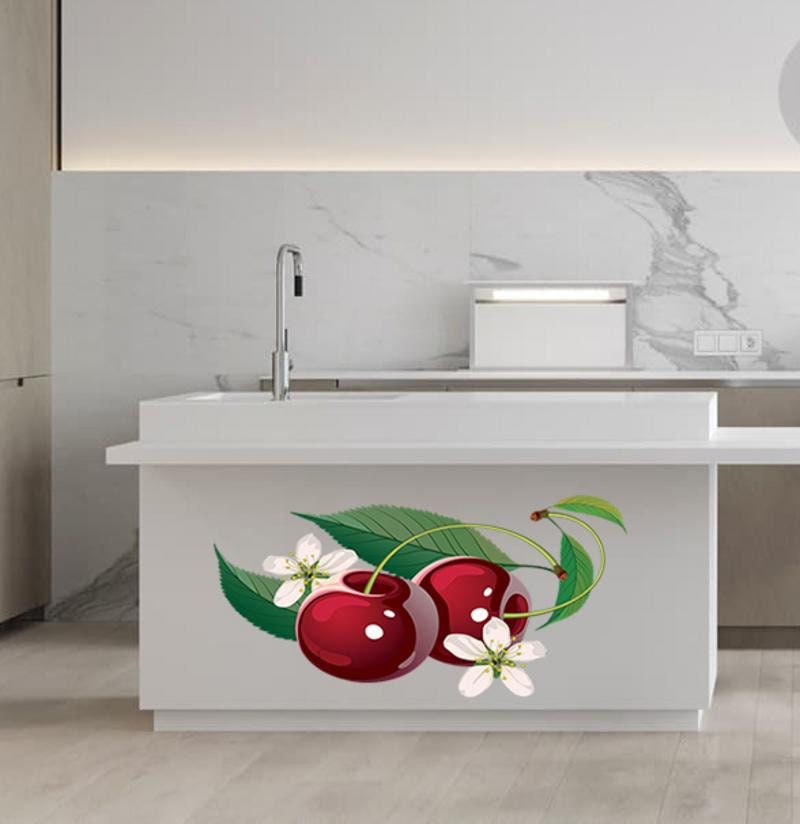 Cherry Decal, Cherry Sticker, Cherry Wall Decor