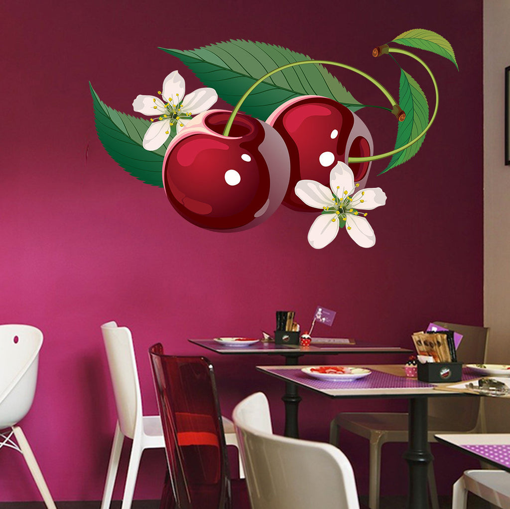 Cherry Decal, Cherry Sticker, Cherry Wall Decor
