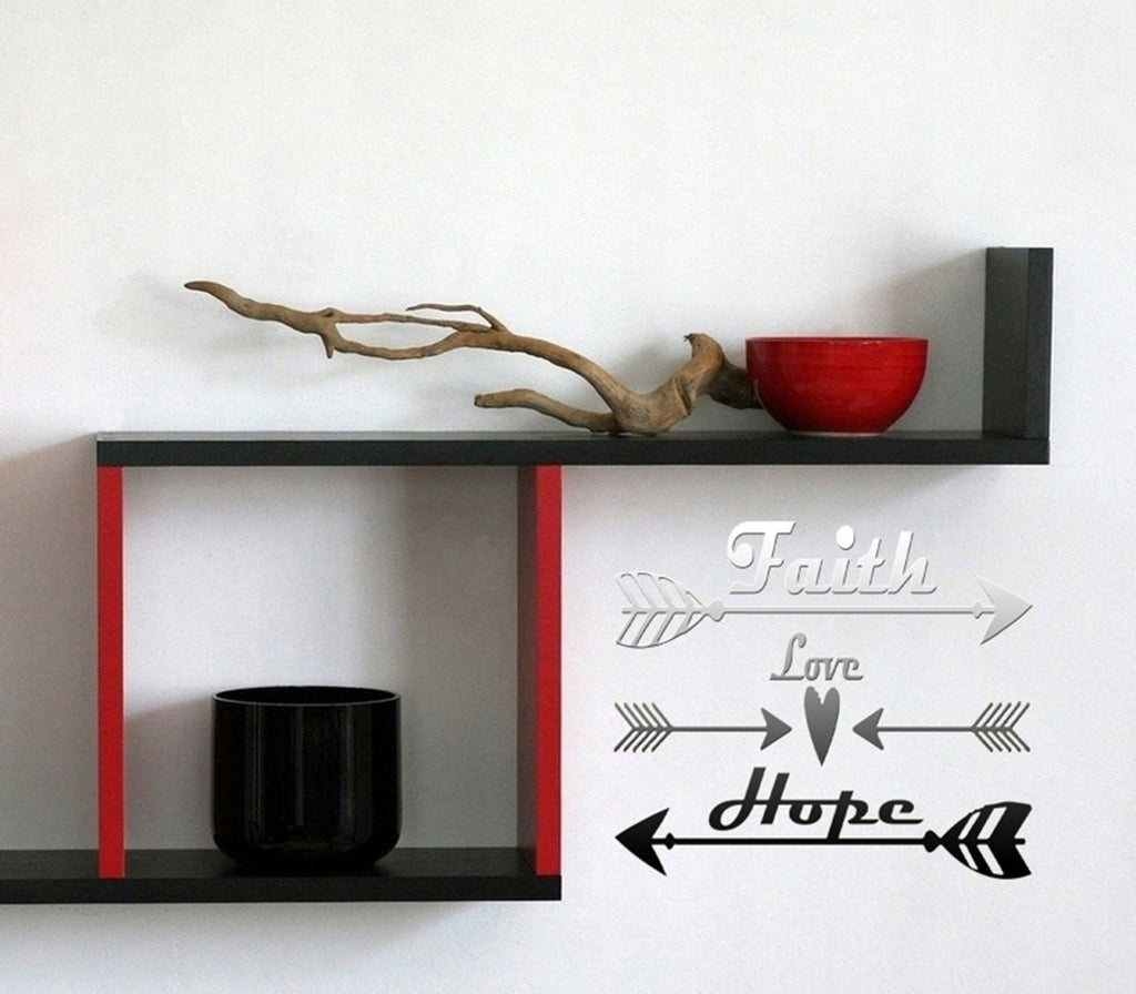 Boho Faith Hope Love Wall Decal, Boho Faith Hope Love Wall sticker, Boho Faith Hope Love wall decor