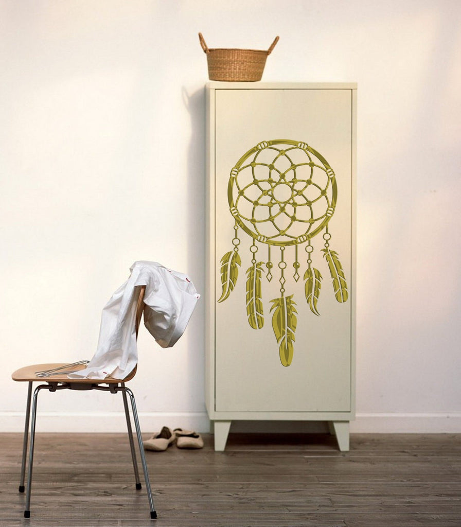 Gold Dreamcatcher Wall Decal, Gold Dreamcatcher Wall sticker, Gold Dreamcatcher wall decor