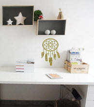 Load image into Gallery viewer, Gold Dreamcatcher Wall Decal, Gold Dreamcatcher Wall sticker, Gold Dreamcatcher wall decor