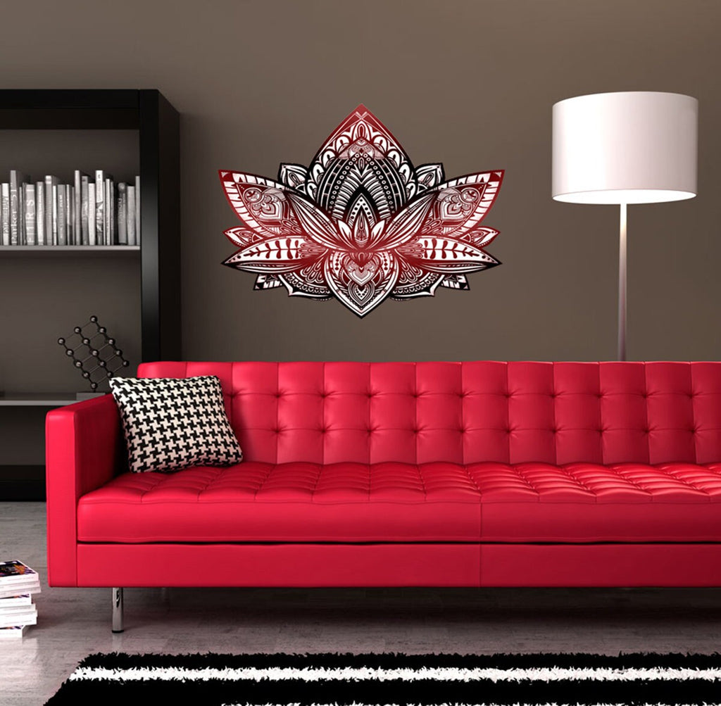 Lotus Mandala Wall Decal, Lotus Mandala Wall sticker, Lotus Mandala wall decor, Lotus Mandala Wall Art