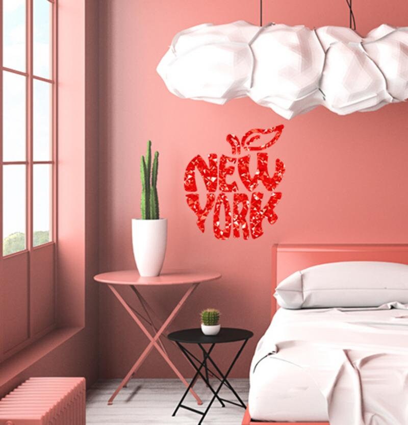 New York Apple Wall Decal, New York Apple Wall sticker, New York Apple wall decor
