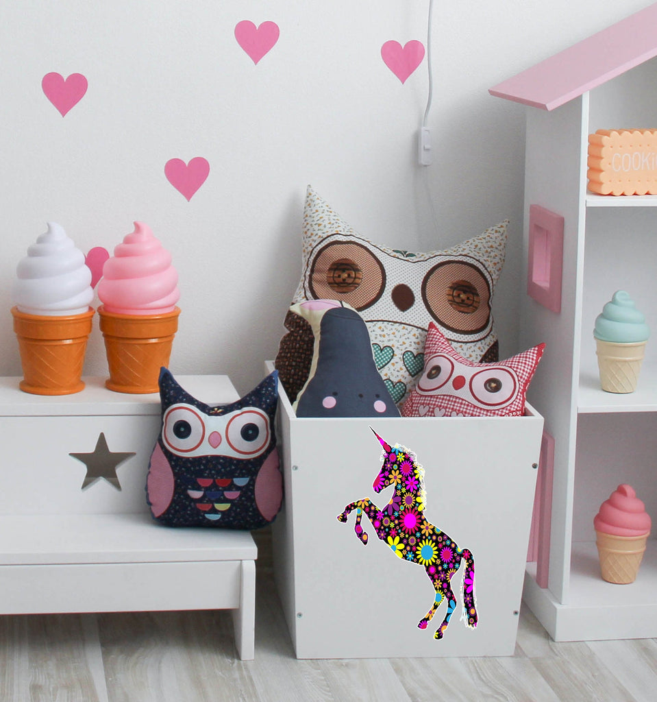 Floral Unicorn Decal, Floral Unicorn Sticker, Floral Unicorn Wall Decor