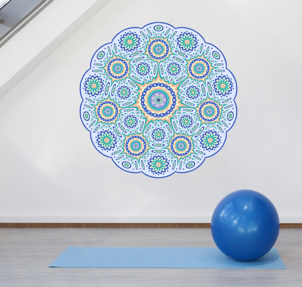 Flower Mandala Wall Decal, Flower Mandala Wall sticker, Flower Mandala wall decor