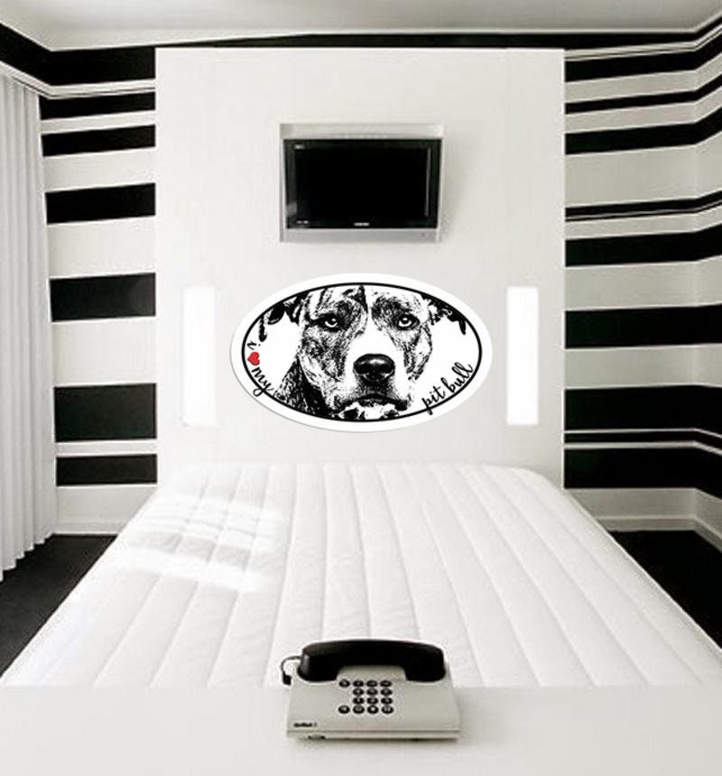 Pitbull Sticker, Pitbull Decal, Love my Pitbull Wall Decor