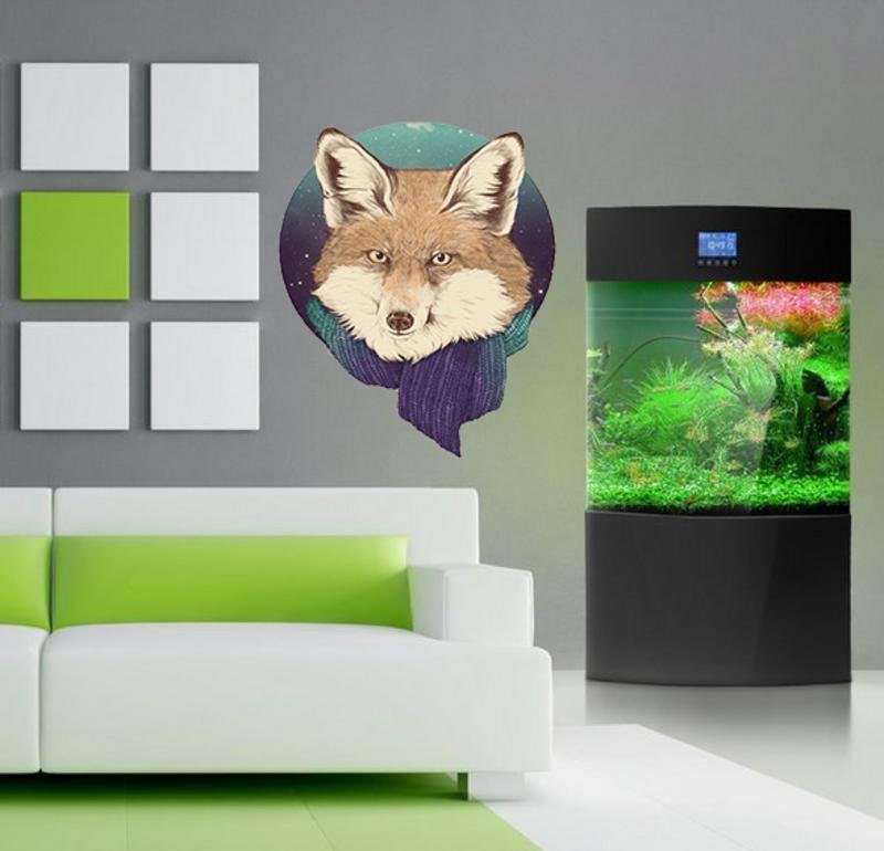 Wolf and Moon Decal, Wolf and Moon Sticker, Wolf and Moon wall decor
