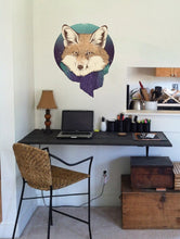 Load image into Gallery viewer, Wolf and Moon Decal, Wolf and Moon Sticker, Wolf and Moon wall decor