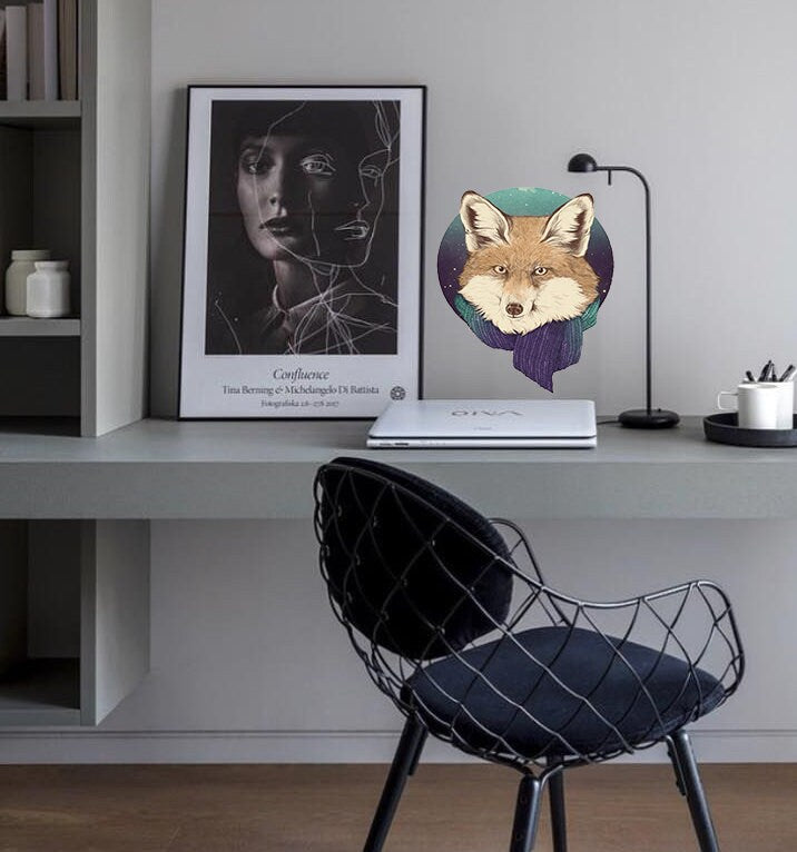 Wolf and Moon Decal, Wolf and Moon Sticker, Wolf and Moon wall decor