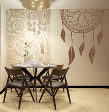 Load image into Gallery viewer, Boho Feathers Dreamcatcher Wall Decal, Boho Feathers Dreamcatcher Wall sticker, Boho Feathers Dreamcatcher wall decor