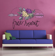 Load image into Gallery viewer, Boho Arrow Flowers Wall Decal, Boho Arrow Flowers Wall sticker, Boho Arrow Flowers wall decor