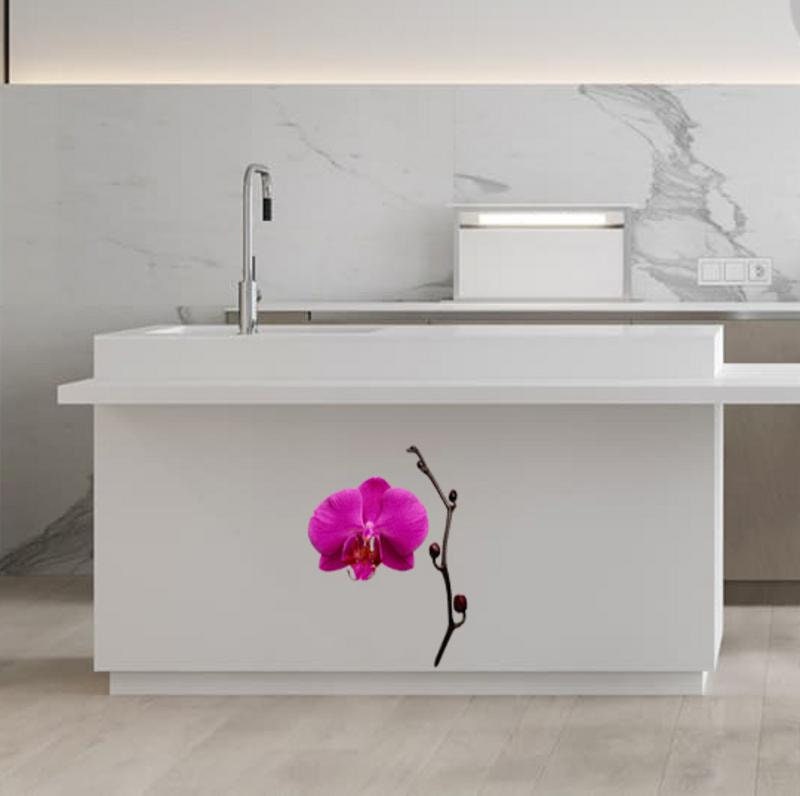 Pink Orchid Decal, Pink Orchid Sticker, Pink Orchid Wall Decal
