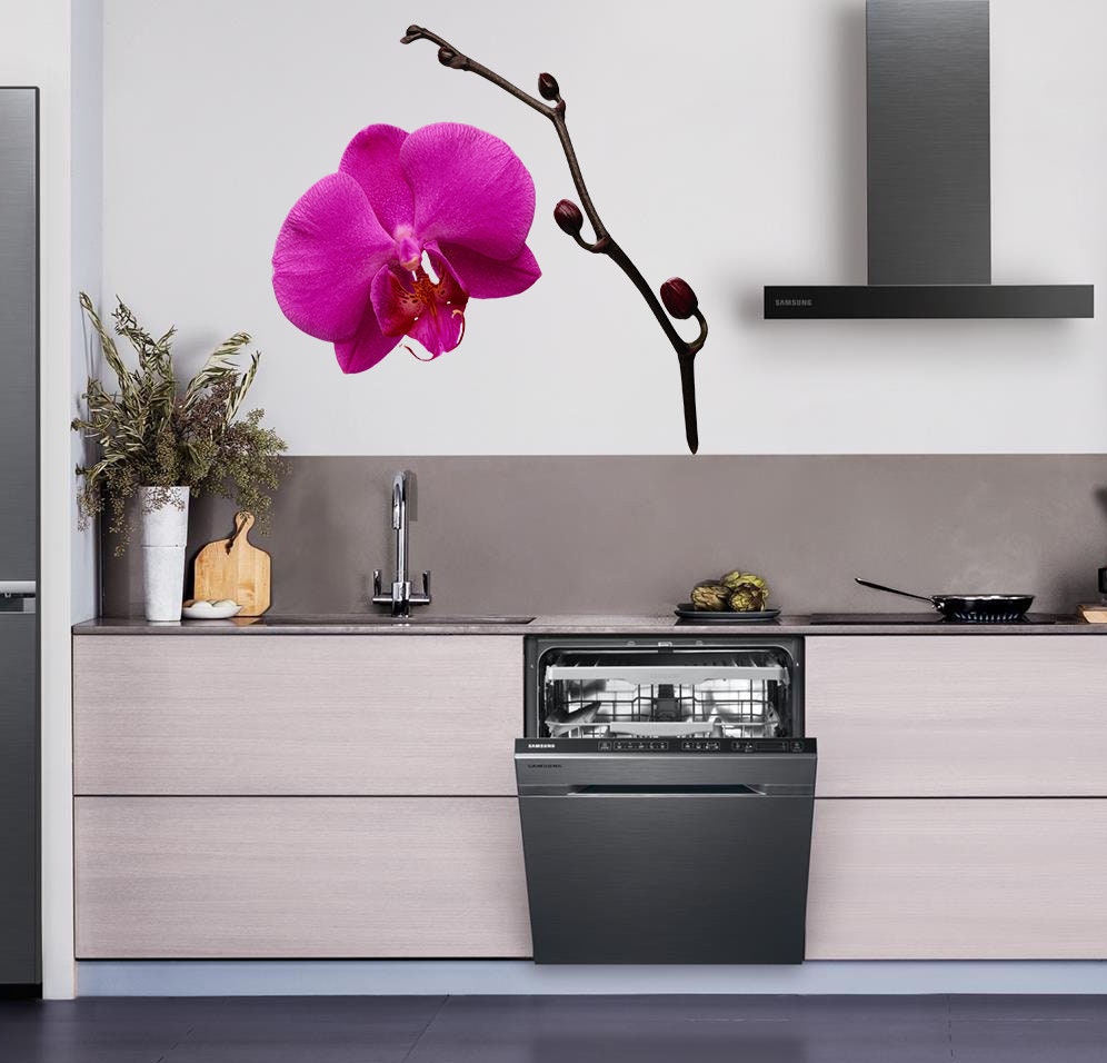 Pink Orchid Decal, Pink Orchid Sticker, Pink Orchid Wall Decal