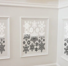 Load image into Gallery viewer, Black and white snowflakes Wall Decal, Black and white snowflakes Wall sticker, Black and white snowflakes wall decor