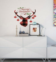 Load image into Gallery viewer, Christmas Deer Wall Decal, Christmas Deer Wall sticker, Christmas Deer wall decor