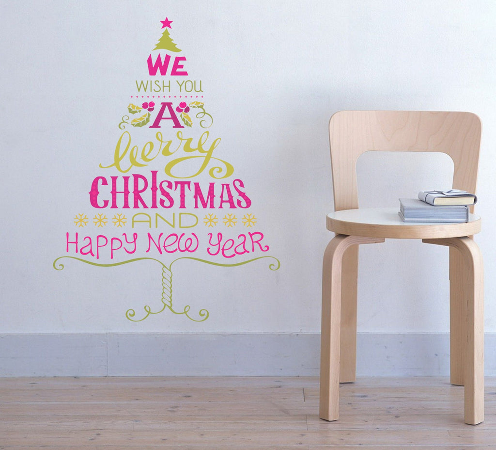 Christmas Tree Quotes Wall Decal, Christmas Tree Quotes Wall sticker, Christmas Tree Quotes wall decor