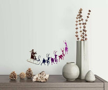 Load image into Gallery viewer, Santa Claus Reindeer Sleigh Wall Decal, Santa Claus Reindeer Sleigh Wall sticker, Santa Claus Reindeer Sleigh wall decor