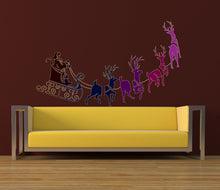 Load image into Gallery viewer, Santa Claus Reindeer Sleigh Wall Decal, Santa Claus Reindeer Sleigh Wall sticker, Santa Claus Reindeer Sleigh wall decor