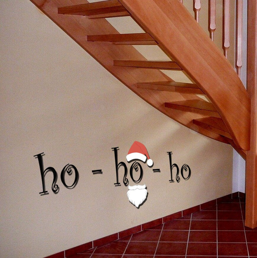 New Year's Ho Ho HO Wall Decal, New Year's Ho Ho HO Wall sticker, New Year's Ho Ho HO wall decor, New Year's Ho Ho