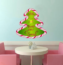 Load image into Gallery viewer, Christmas tree Design Lettering Wall Decal, Christmas tree Design Lettering Wall sticker, tree Design Lettering wall decor