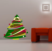 Load image into Gallery viewer, Multicolored Christmas Tree Wall Decal, Multicolored Christmas Tree Wall sticker, Multicolored Christmas Tree wall decor