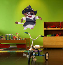 Load image into Gallery viewer, Pirate Cat Wall Decal, Pirate Cat Sticker, Pirate Cat For Nursery