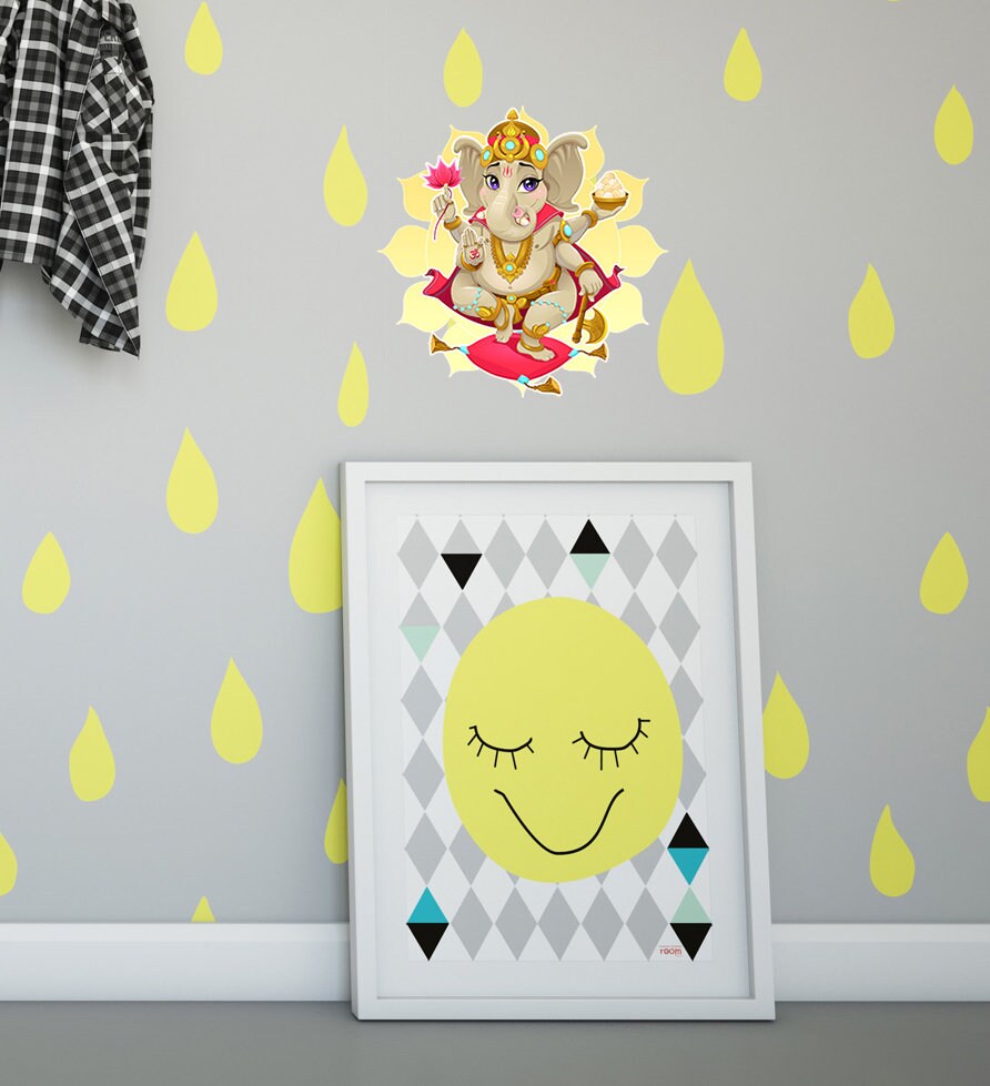 Elephant Ganesha OM Wall Decal, Elephant Ganesha OM Wall sticker, Elephant Ganesha OM wall decor