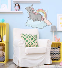 Load image into Gallery viewer, Unicorn on the Rainbow Wall Decal, Unicorn Sticker, Unicorn Decal