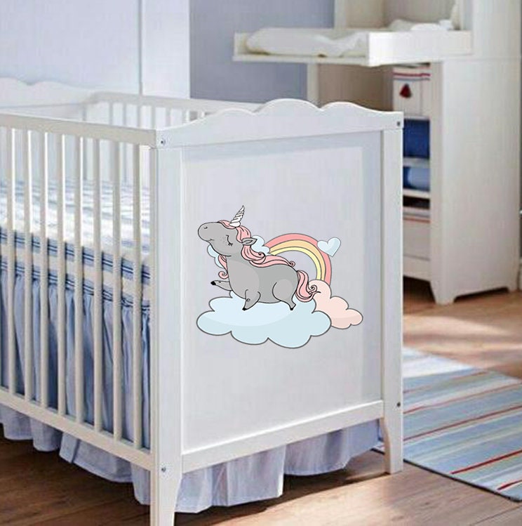 Unicorn on the Rainbow Wall Decal, Unicorn Sticker, Unicorn Decal