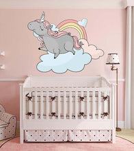 Load image into Gallery viewer, Unicorn on the Rainbow Wall Decal, Unicorn Sticker, Unicorn Decal