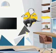 Load image into Gallery viewer, Flying Elephant Wall Decal, Elephant Sticker, Elephant wall decor