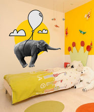 Load image into Gallery viewer, Flying Elephant Wall Decal, Elephant Sticker, Elephant wall decor