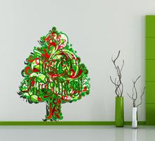 Load image into Gallery viewer, Christmas Tree Inscription New Year Wall Decal, Christmas Tree New Year Wall sticker, Christmas Tree New Year wall decor